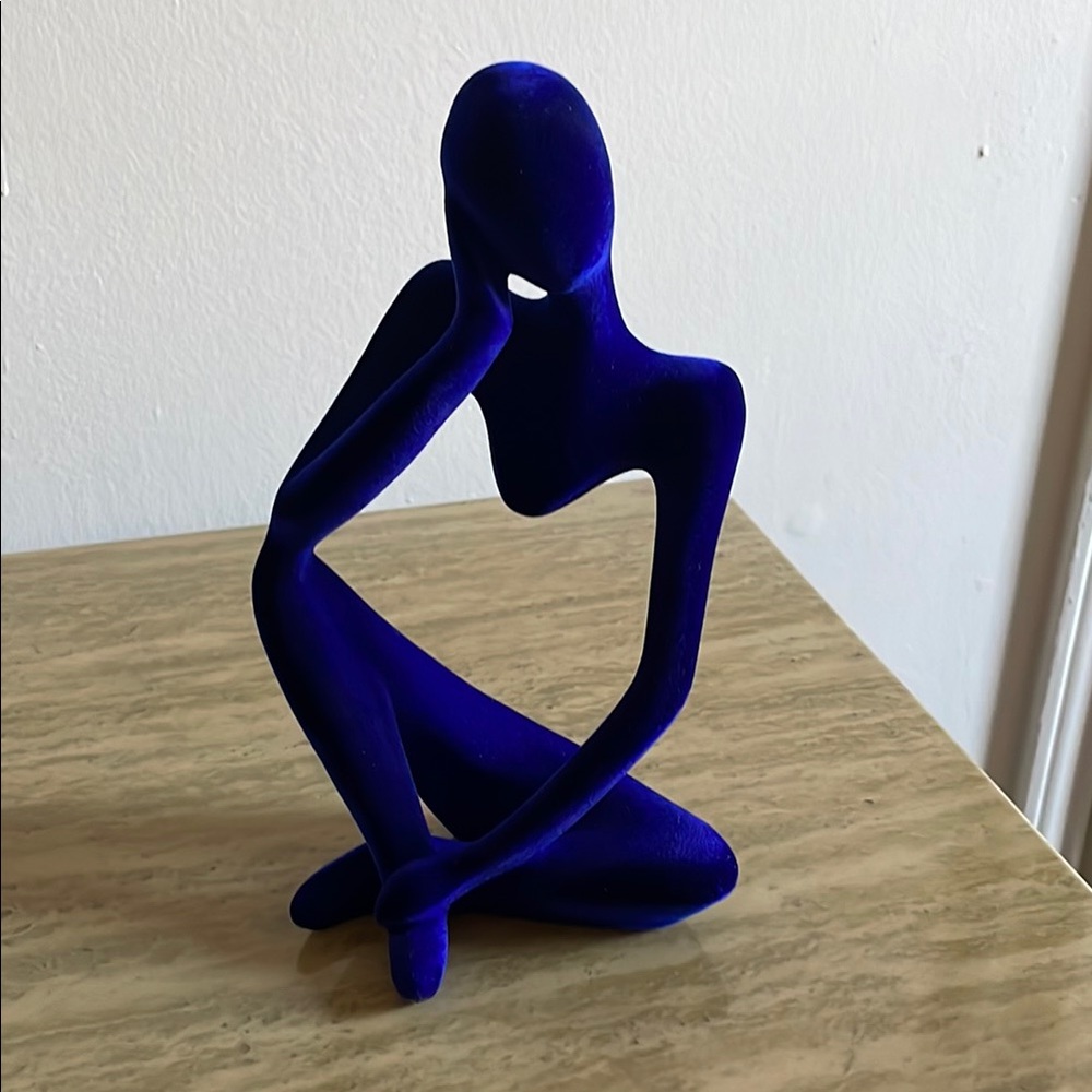 Elegant Blue Velvet Abstract Sculpture